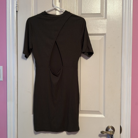 Revamped Black Ribbed Mini Dress - Picture 2 of 3